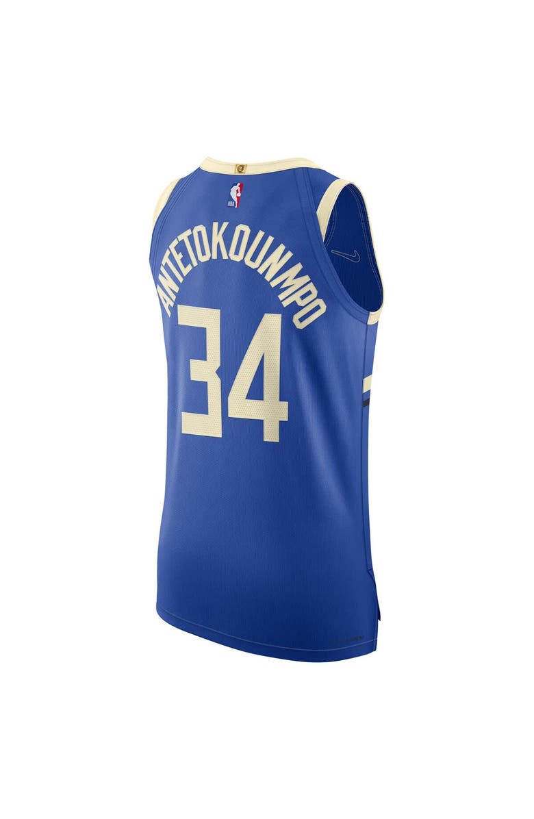 Nike Men's Nike Giannis Antetokounmpo Royal Milwaukee Bucks 2024/25 Authentic Player Jersey - City Edition, Alternate, color, 