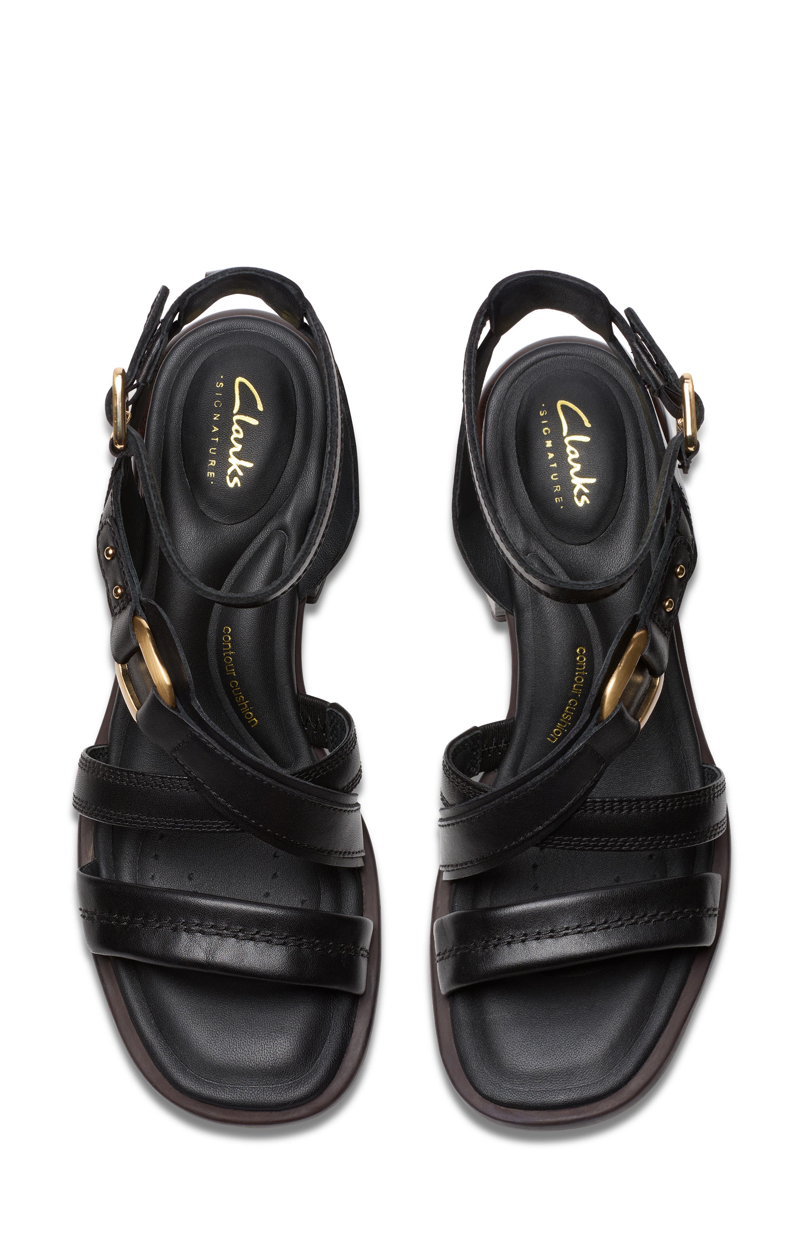 Clarks<sup>®</sup> Morwyn Block Heel Sandal, Alternate, color, Black Leather