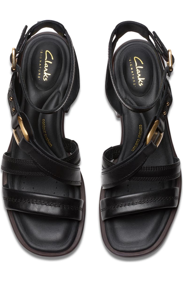 Clarks<sup>®</sup> Morwyn Block Heel Sandal, Alternate, color, Black Leather