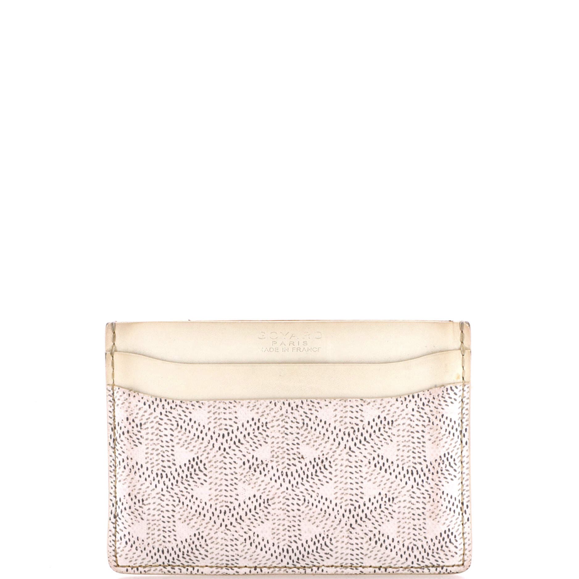Pre-Owned Goyard Saint Sulpice Card Holder Coated Canvas, Main, color, White
