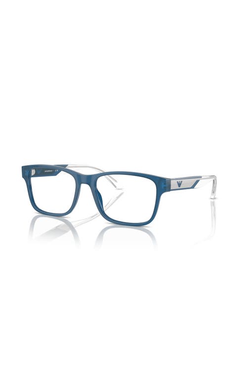 Emporio Armani 53mm Rectangle Optical Glasses In Blue