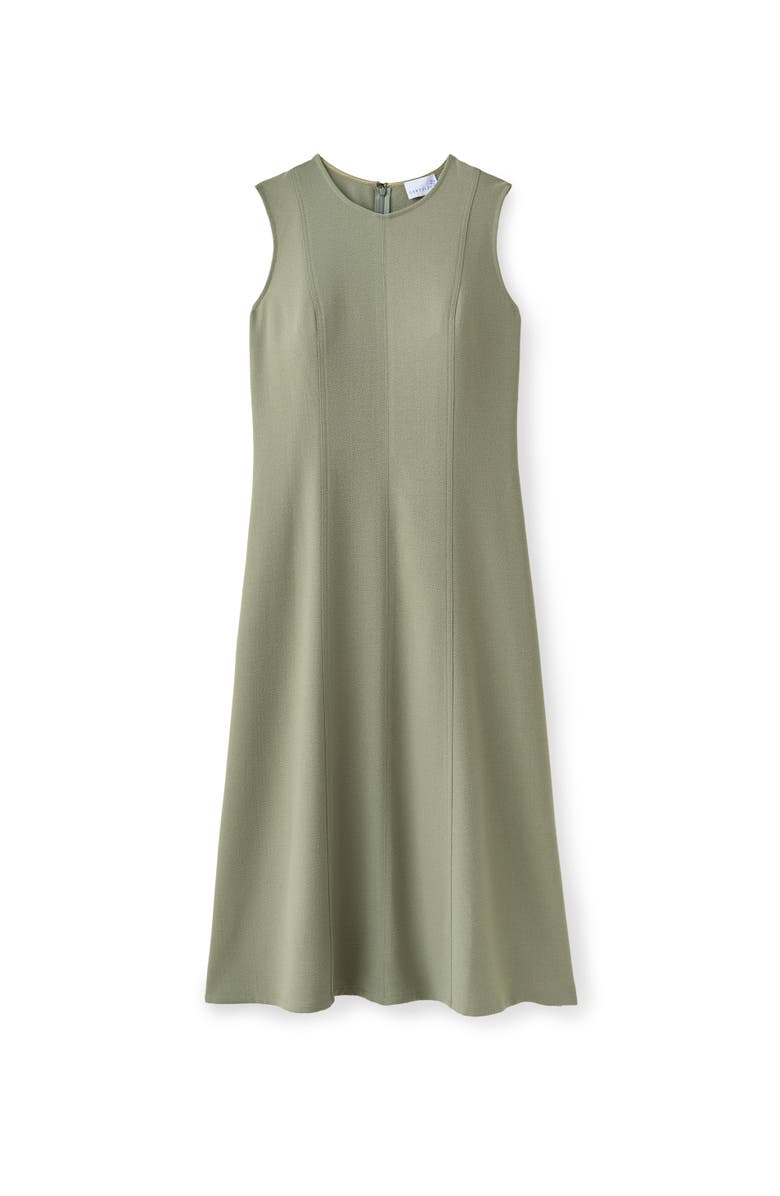 Cartolina Rain Pebbled Crepe Midi Dress, Main, color, Moss