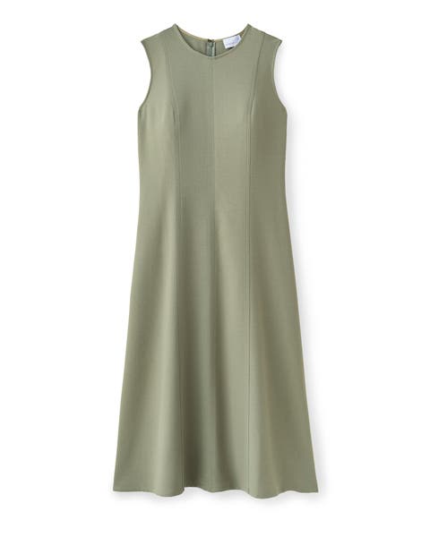 Rain Pebbled Crepe Midi Dress