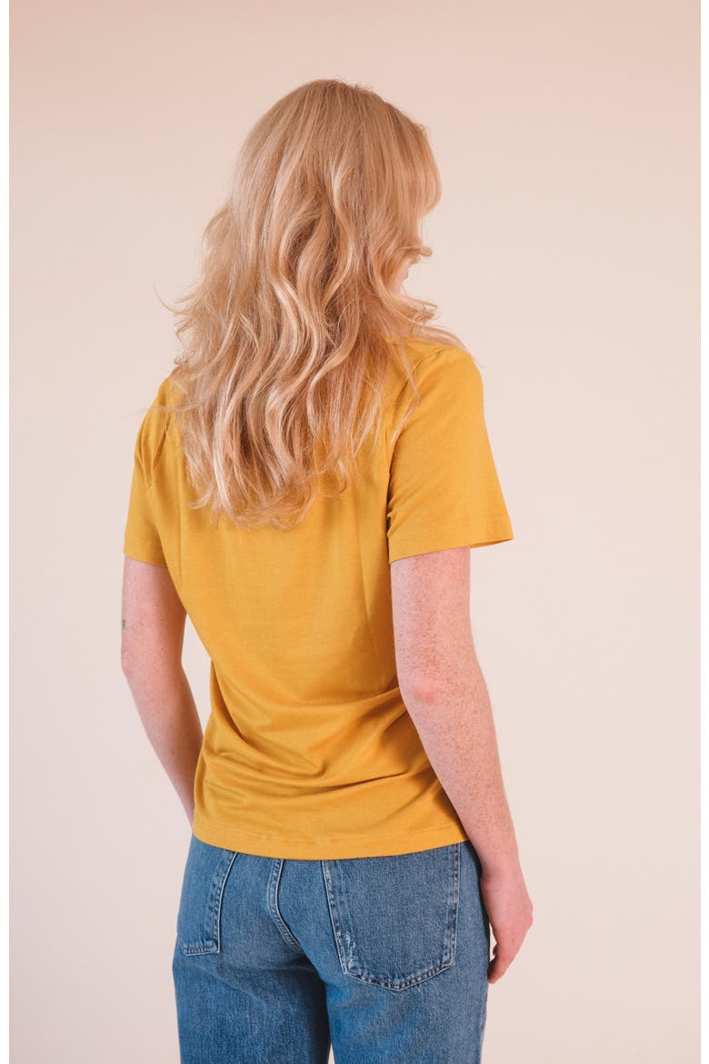 Louise Organic Cotton + Tencel  V-neck Tee, Alternate, color, Golden