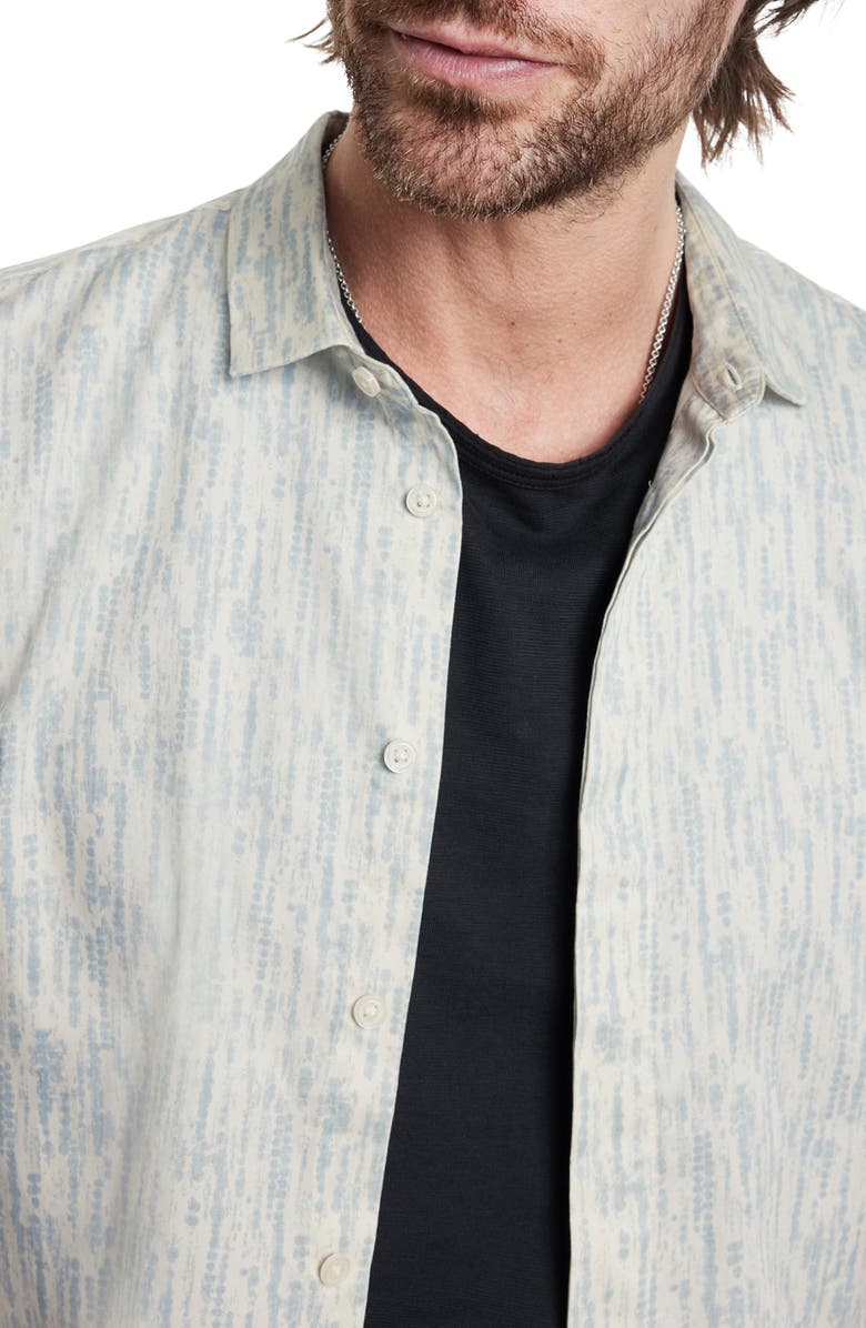 John Varvatos Loren Short Sleeve Button-Up Shirt, Alternate, color, Steel Blue