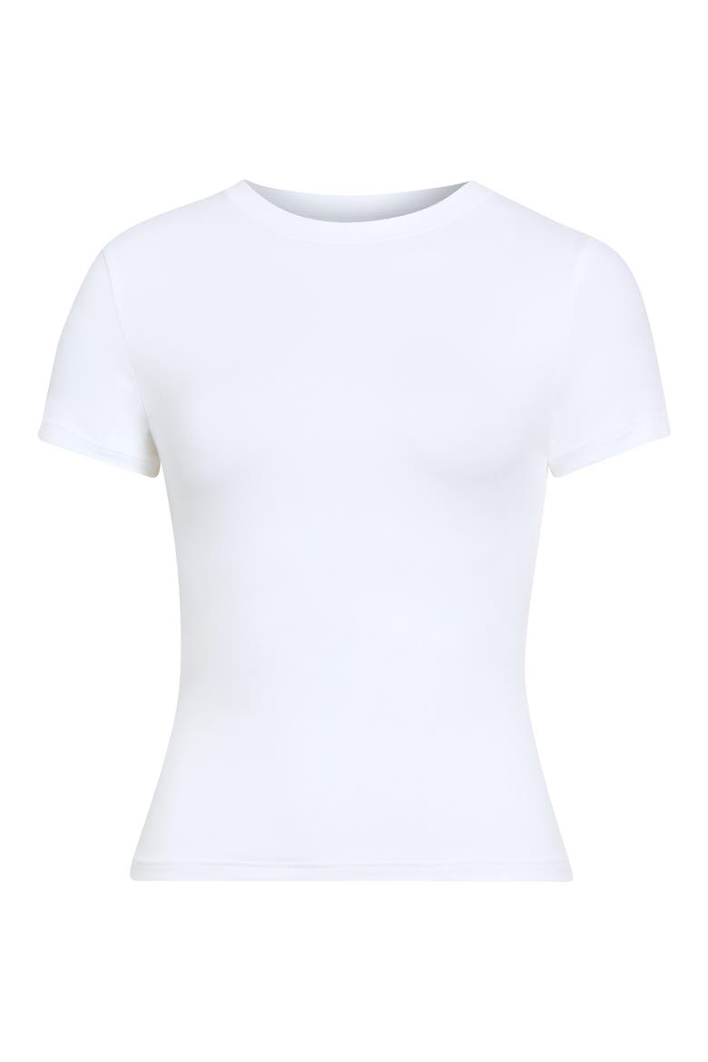 Sculpting Stretch Cotton Jersey T-Shirt, Alternate, color, WHITE
