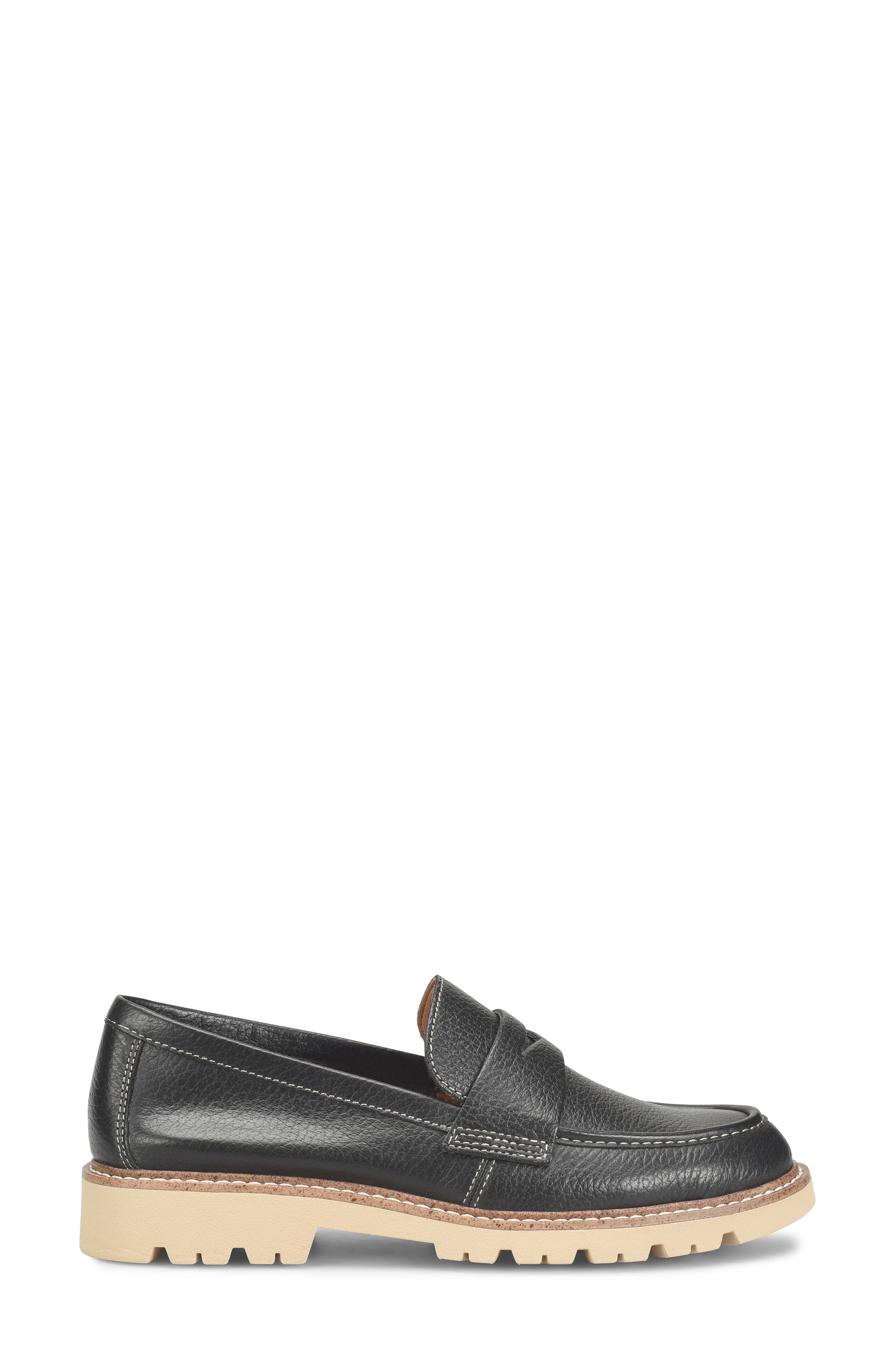 Comfortiva Lug Sole Penny Loafer, Alternate, color, Black