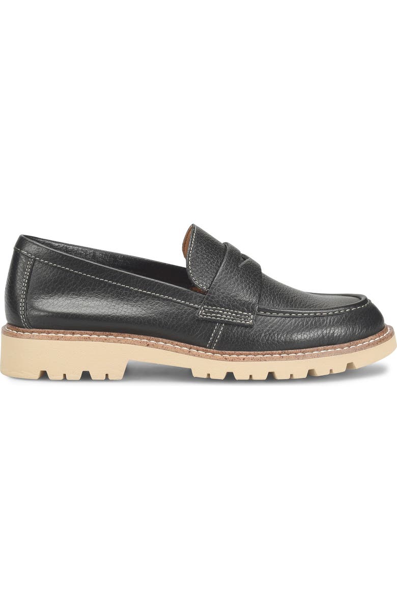 Comfortiva Lug Sole Penny Loafer, Alternate, color, Black