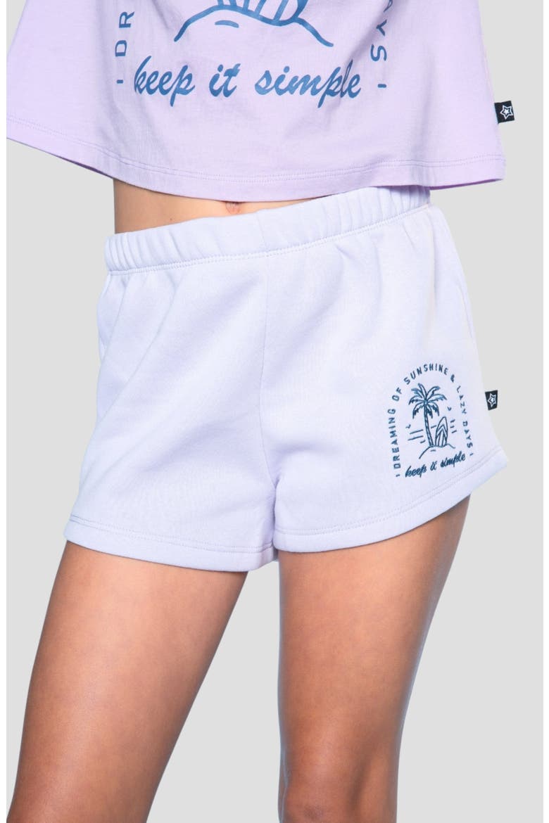 Kids' Cloud Soft Dophin Shorts, Alternate, color, LILAC DENIM