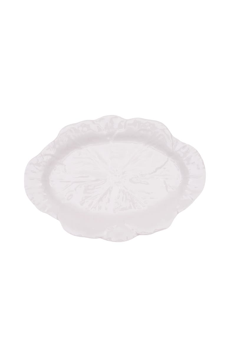 C&F Home White Cabbage Leaf Large Serving Platter 15.76", Main, color, Green