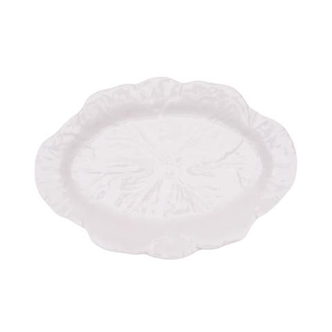 White Cabbage Leaf Large Serving Platter 15.76"