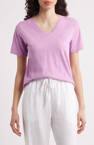Eileen Fisher Easy V-Neck Organic Cotton T-Shirt
