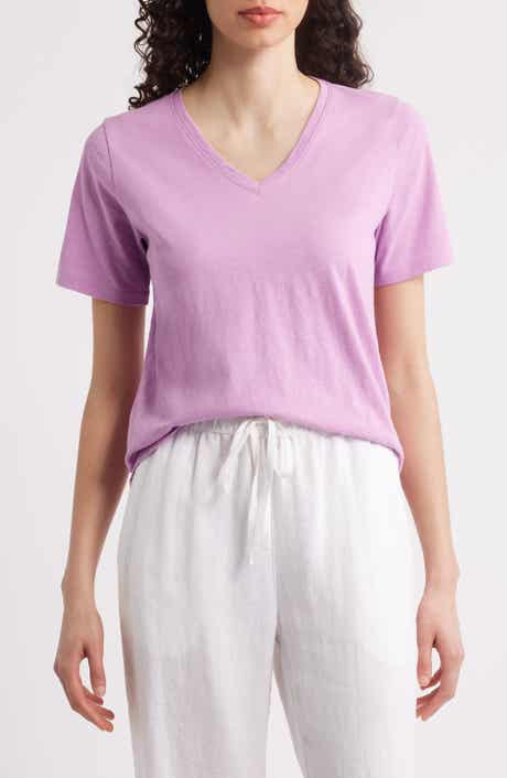 Eileen Fisher Easy V-Neck Organic Cotton T-Shirt