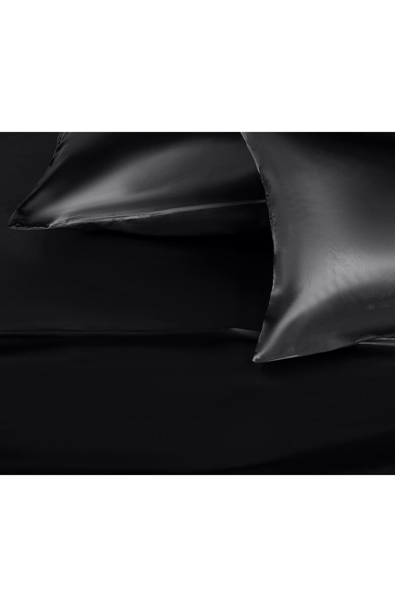 Martex Elegance Satin Sheet Set, Alternate, color, Black