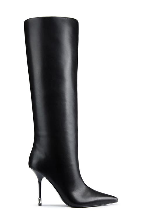Femme La Prague Knee High Stiletto Boot In Black