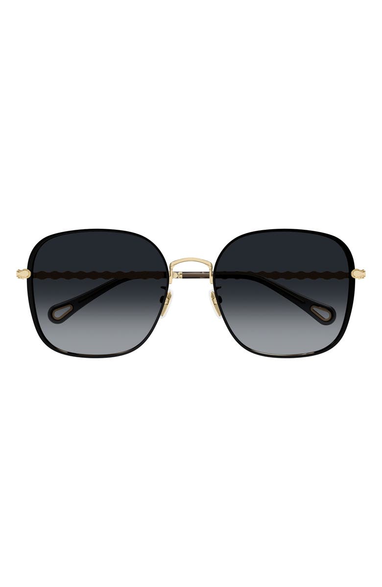 Chloé 57mm Gradient Square Sunglasses, Main, color,