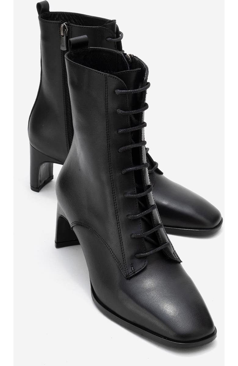 Forever & Always Shoes Sudy Leather Lace Up Boot, Alternate, color, Black