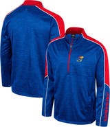 COLOSSEUM Men's Colosseum Royal Kansas Jayhawks Marled Half-Zip Jacket