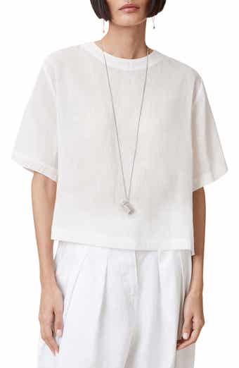 Lottie Linen & Silk Crop T-Shirt