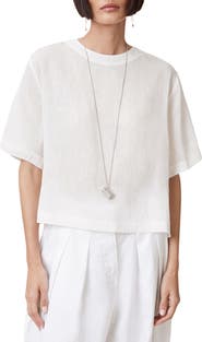 AllSaints Lottie Linen & Silk Crop T-Shirt