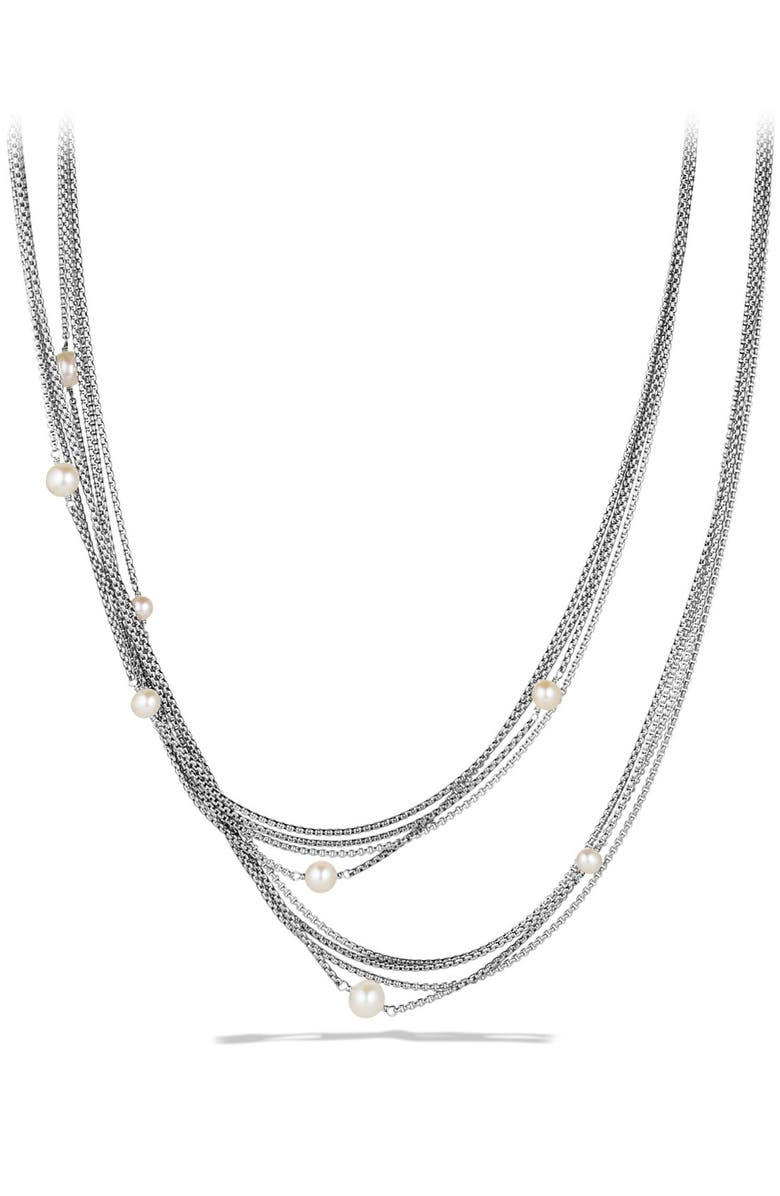 David Yurman Four-Row Chain Necklace with Pearls, Main, color, 