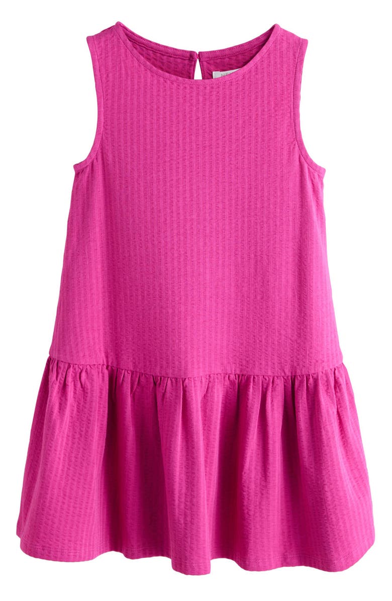 NEXT Kids' Drop Waist Cotton Seersucker Dress, Main, color, Purple