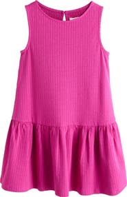 NEXT Kids' Drop Waist Cotton Seersucker Dress