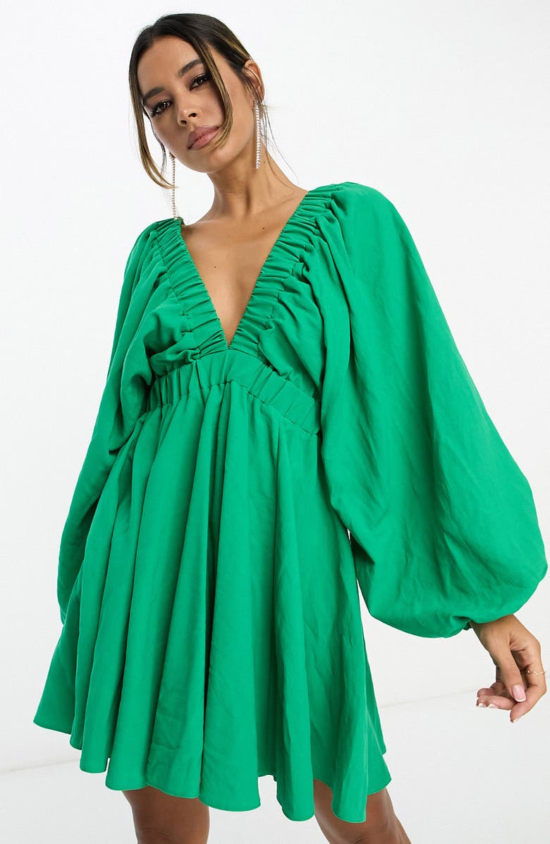 ASOS DESIGN Structured Long Sleeve Minidress, Alternate, color, 