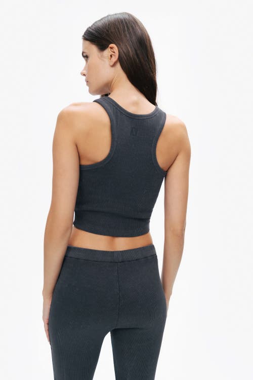 Shop Nocturne Ribbed Crop Top In Anthracite