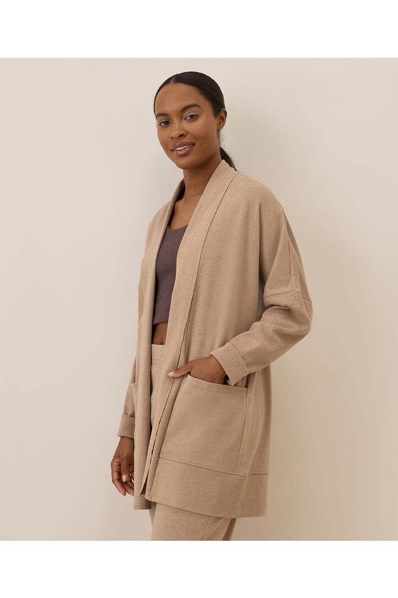 Organic Cotton Airplane Wrap Cardigan, Alternate, color, Sesame Heather