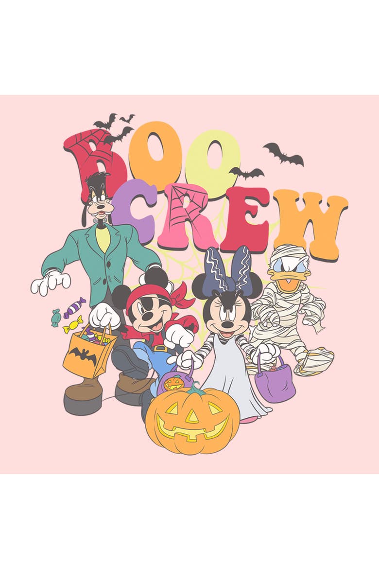 Juniors Mickey & Friends Classic Boo Crew Party T Shirt, Alternate, color, Blush