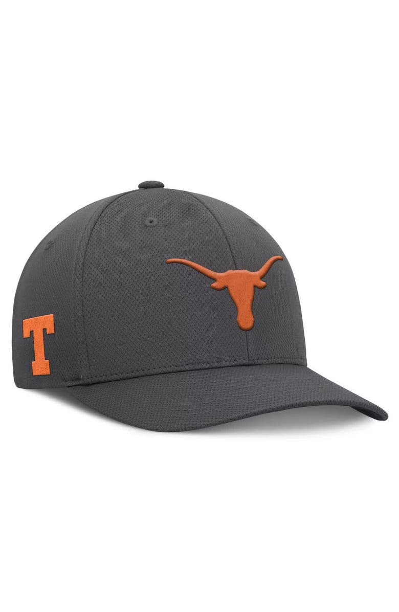 TOP OF THE WORLD Men's Top of the World  Charcoal Texas Longhorns Reflex Logo Flex Hat, Main, color, 