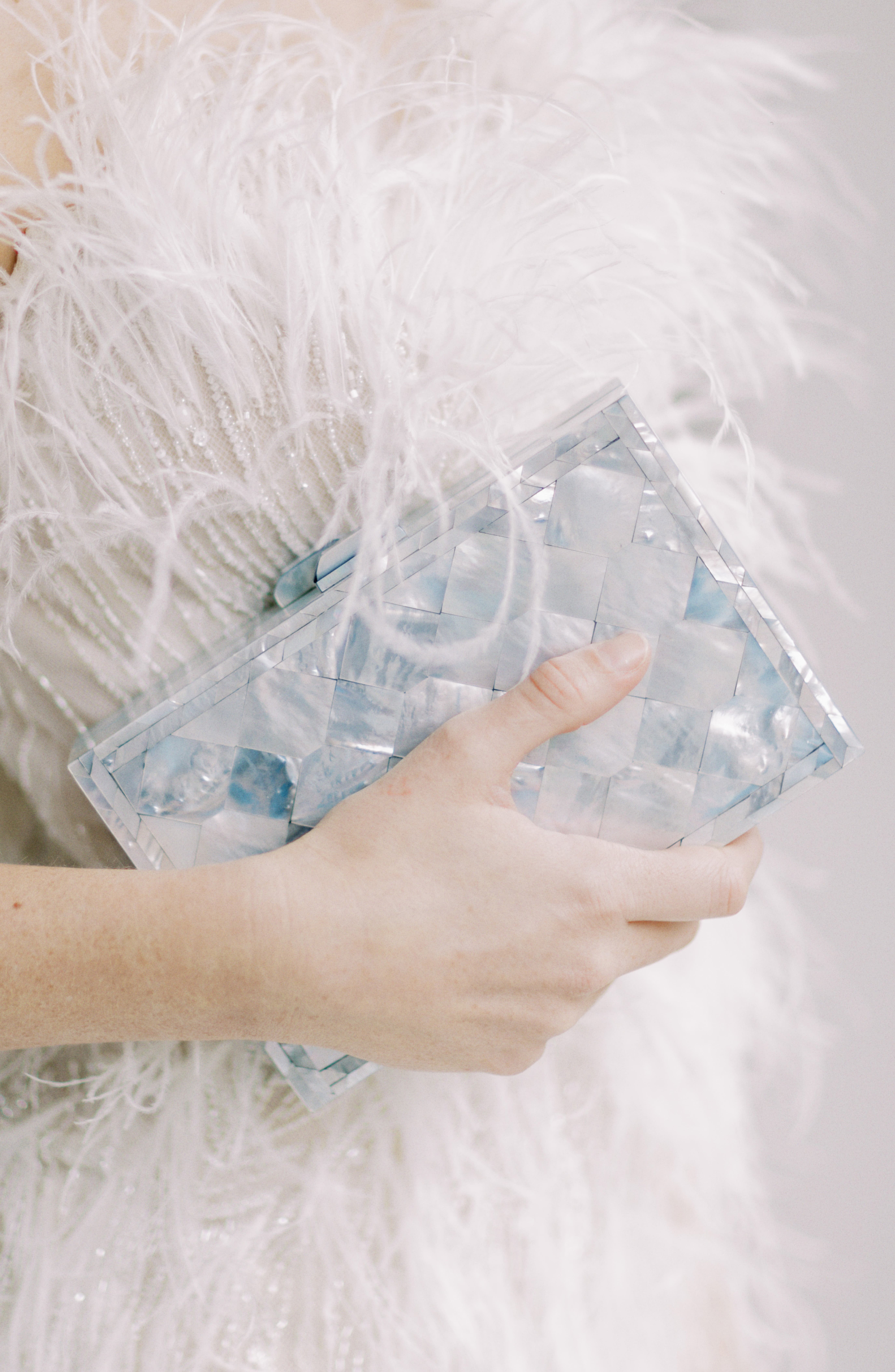 Freya Rose Athena Pale Blue Mother of Pearl Bag, Alternate, color, Pale Blue