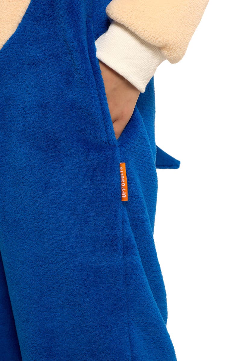 OppoSuits Kids' Sonic the Hedgehog<sup>®</sup> One-Piece Hooded Jumpsuit, Alternate, color, Blue