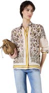 GERARD DAREL Draped Paisley Button-Down Blouse