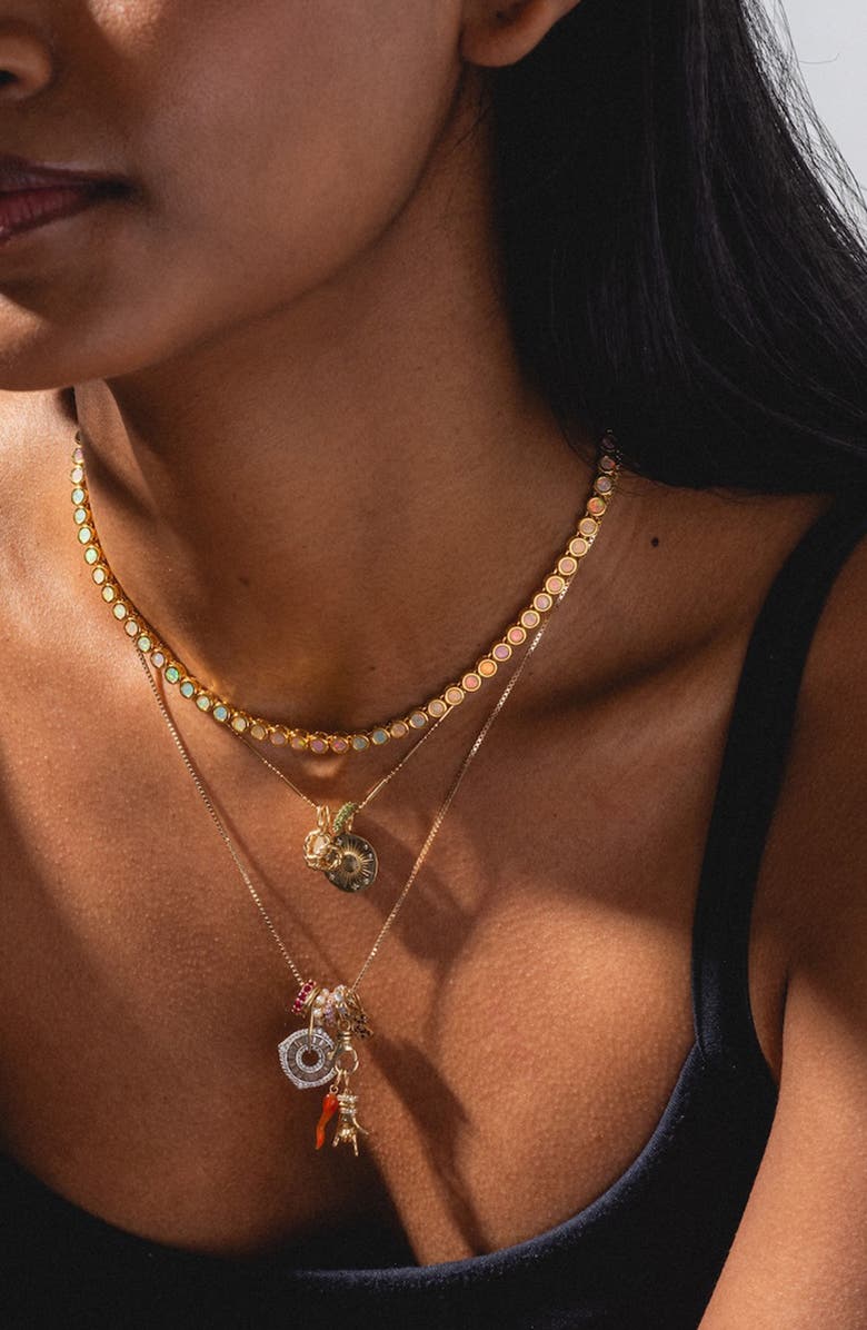 Local Eclectic Solid 9K Gold & Red Agate Italian Horn Charm, Alternate, color, Red Agate