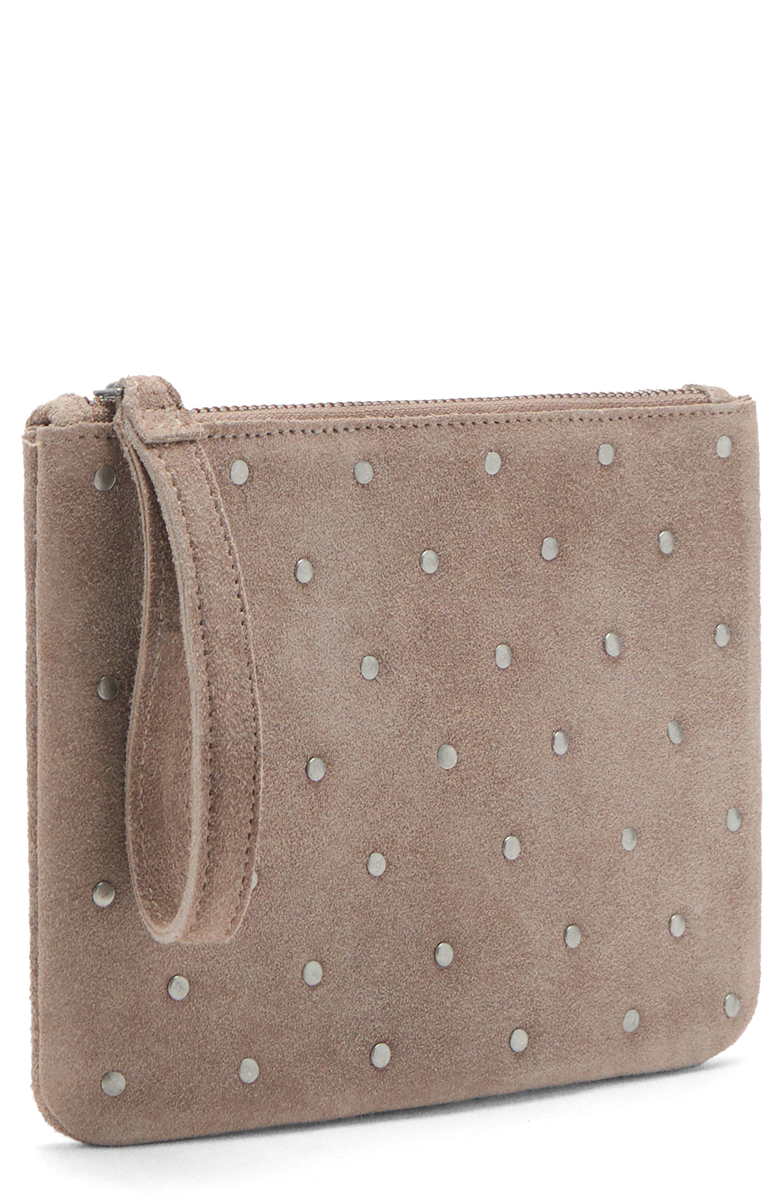 MANGO TEEN Stud Suede Clutch, Main, color, 