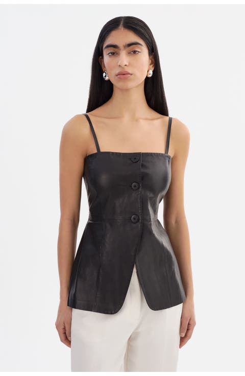 MILANA | Leather Bustier Top