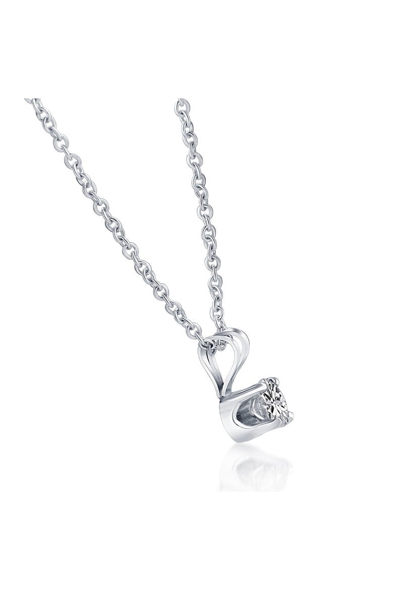 1/3 Ct Diamond Solitaire Pendant Necklace in 14k Or Gold Lab Grown, Alternate, color, 14k White Gold