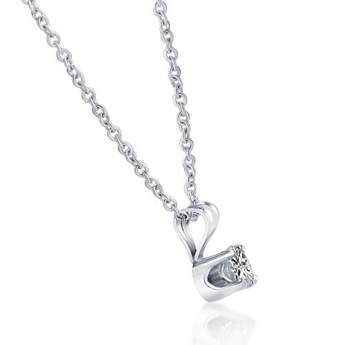 Bliss Diamond 1/3 Ct Diamond Solitaire Pendant Necklace In Silver