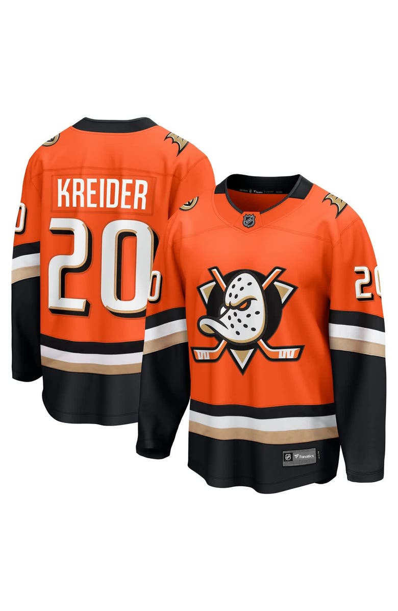 FANATICS Men's Fanatics Chris Kreider Orange Anaheim Ducks Home Breakaway Jersey, Main, color, Orange