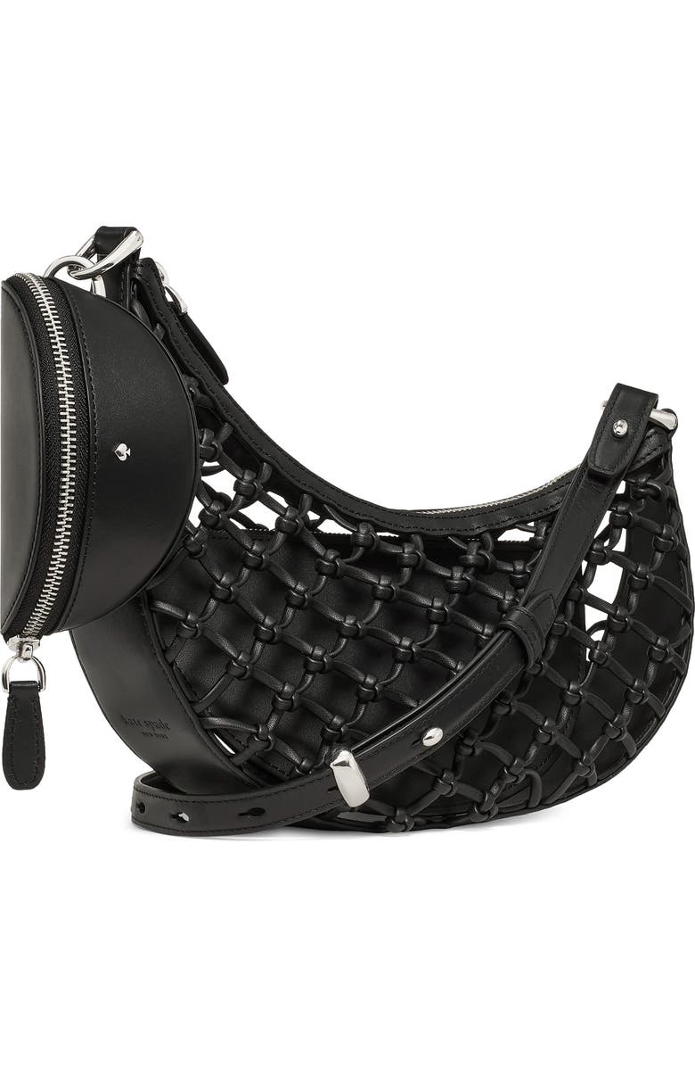Kate Spade New York duo woven crossbody bag, Alternate, color, Black