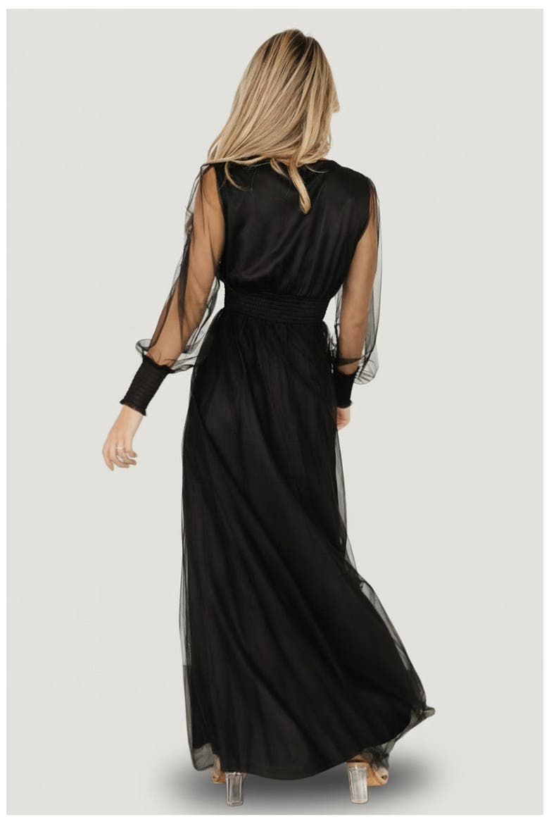 Layla Tulle Maxi Dress, Alternate, color, Black