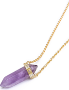 Nialaya Engraved Evil Eye Quartz Crystal Necklace