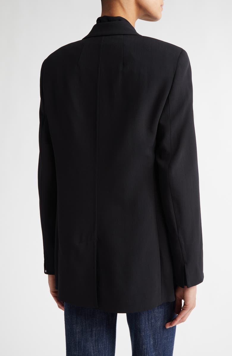 Akris Lucia Double Breasted Wool Blend Blazer, Alternate, color, 009 Black