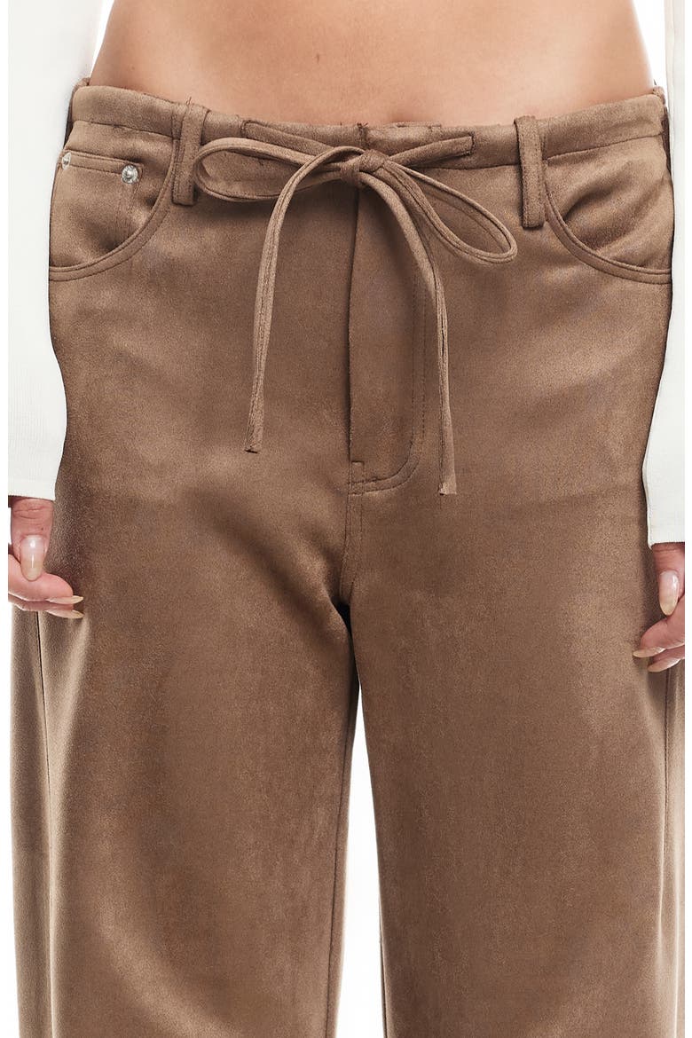 Dusty Faux Suede Straight Leg Pants, Alternate, color, COFFEE