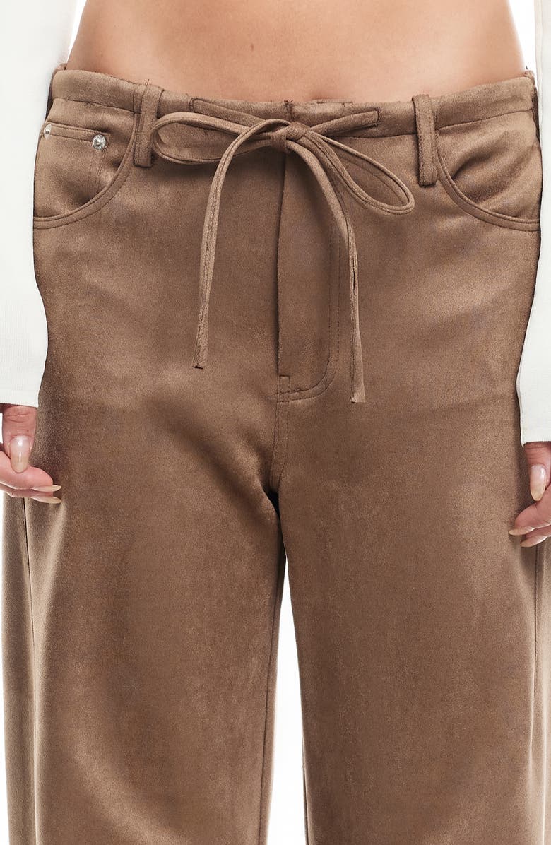 LIONESS Dusty Faux Suede Straight Leg Pants, Alternate, color,