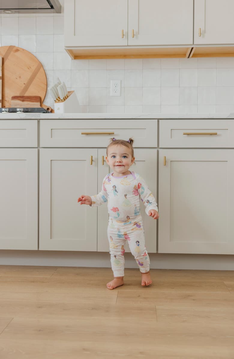 Copper Pearl Disney Princess Print Long Sleeve Bodysuit, Alternate, color, Disney Princess