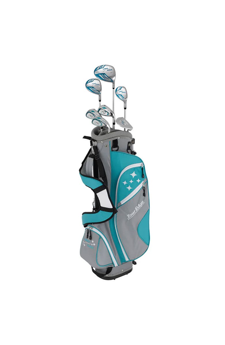 Tour Edge Lady Edge 8 Piece Womens Left Hand Half Golf Set - Standard / Ladies / Turq/White, Main, color, Grey