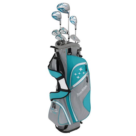 Lady Edge 8 Piece Womens Left Hand Half Golf Set - Standard / Ladies / Turq/White